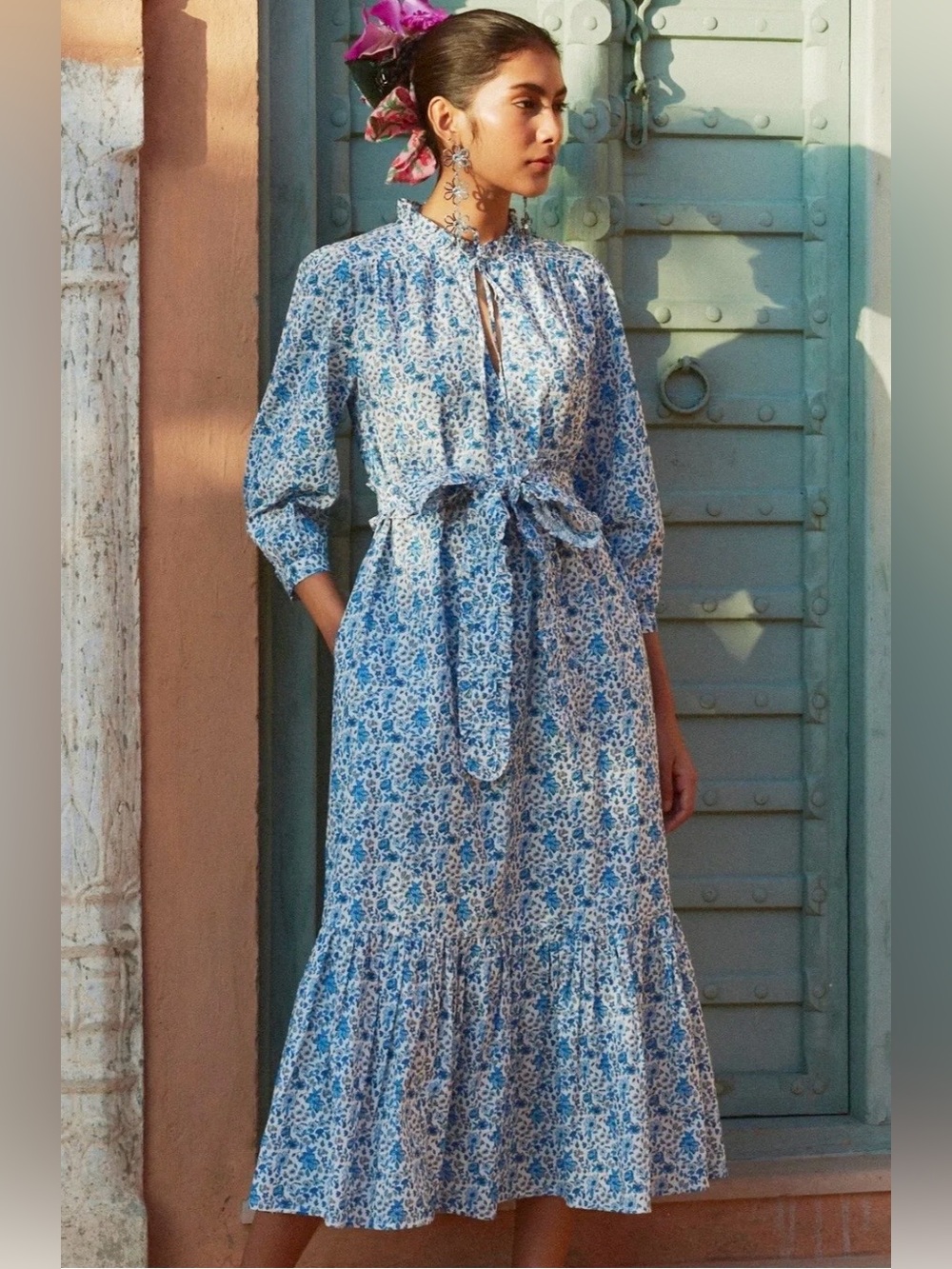 Pink City Prints - Olivia Dress in Sky Rose